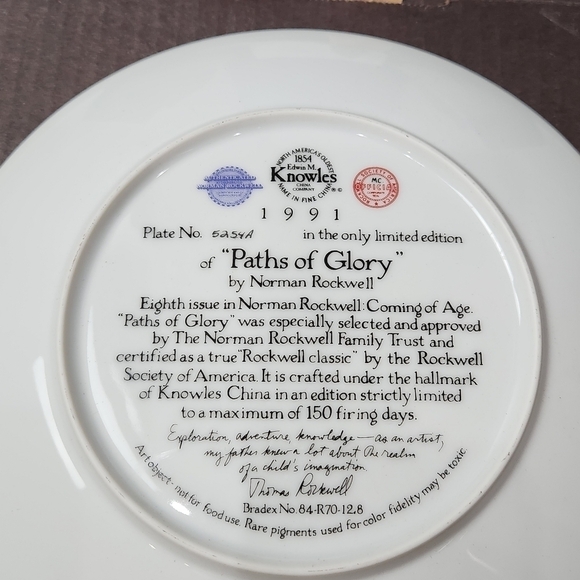 Norman Rockwell Paths of Glory Vintage 1991 The Bradford Exchange - Picture 6 of 11